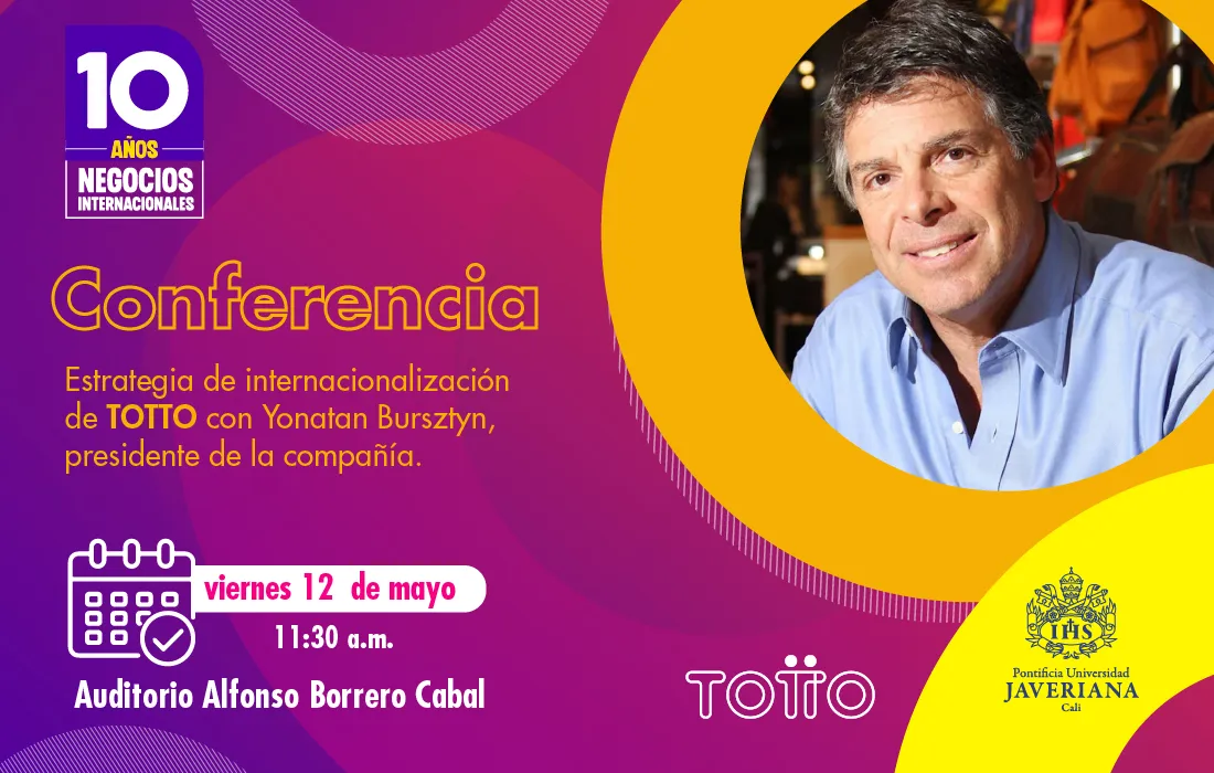 Presidente de TOTTO ofrecerá conferencia en la Javeriana Cali Presidente de TOTTO ofrecerá conferencia en la Javeriana Cali